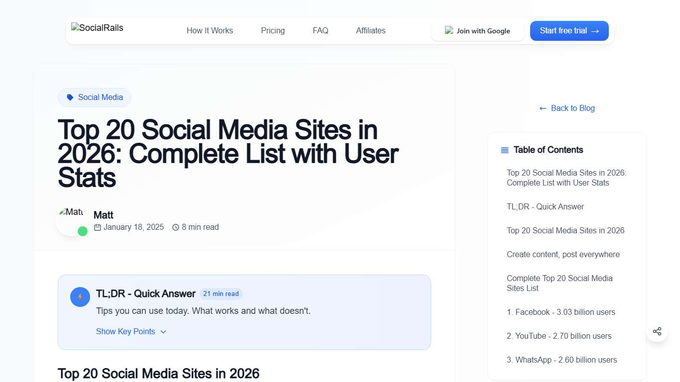 Top 20 Social Media Sites in 2026: Complete List with User Stats